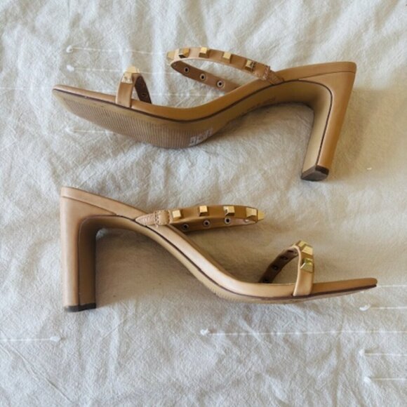 The Drop Avery Square Toe Two Strap High Heeled Sandal size 9 - Picture 4 of 7